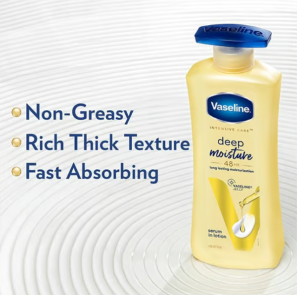 Vaseline Intensive Care Deep Body Lotion (Long Lasting Moisturization For Healthy, Glowing Skin)