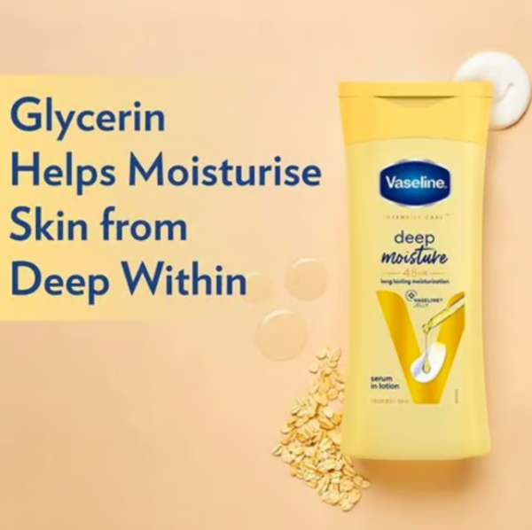 Vaseline Intensive Care Deep Moisture Body Lotion (Long Lasting Moisturization For Healthy, Glowing Skin)